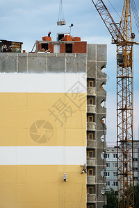 建筑工事房屋的水泥墙上图片