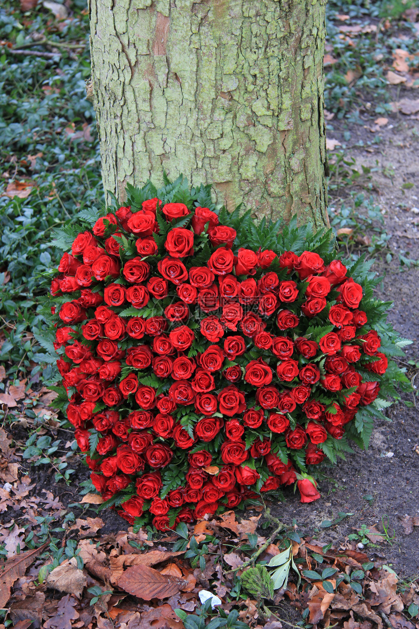 心形插花，红玫瑰图片