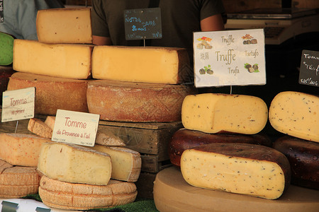 普罗旺斯市场当地法国奶酪高清图片