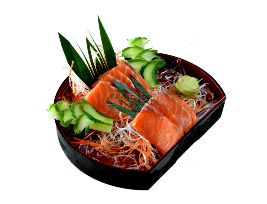 新鲜鲑鱼生菜图片
