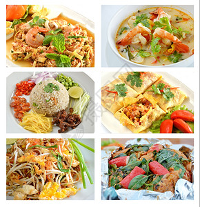 泰国烹饪照片整理设计工作背景模板图片