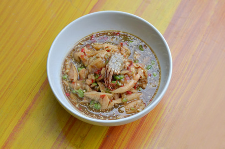 沙拉加蒸螃蟹泰国辣菜图片