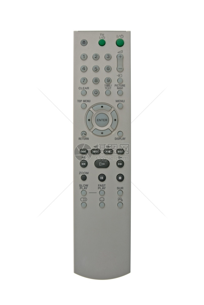 DVD远程控制在白色背景上被孤立图片