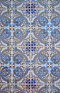 葡萄牙传统陶瓷砖背景图片