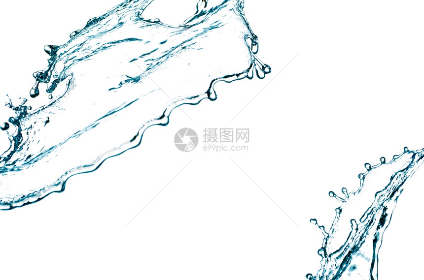白色背景的蓝水滴图片