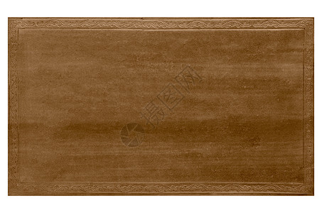 沃尔克棕色木板纹理的一部分与白色背景隔离的花岗图案框背景