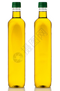 在白色背景中孤立的橄榄油瓶背景图片