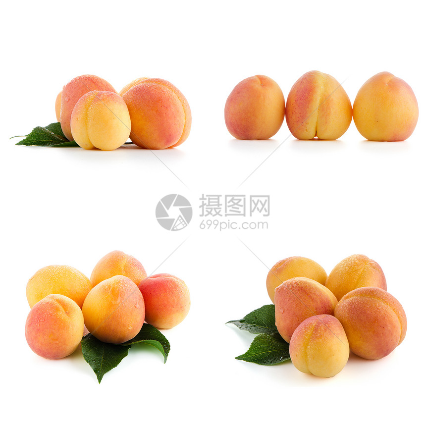 白色背景的甜桃子图片