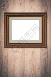木制背景上的照片或画框图片