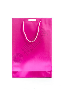 白色孤立的粉纸板购物袋背景图片