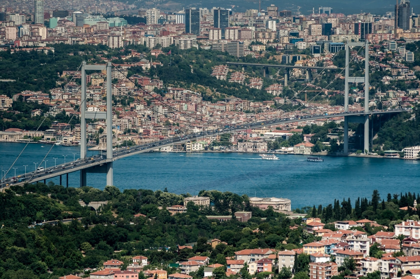 土耳其伊斯坦布尔Camlica山丘的Bosphorus大桥图片