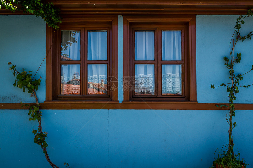 OdunpazariEskisehir传统土耳其房屋的窗户图片