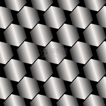 六边形的无缝抽象金属形态背景图片