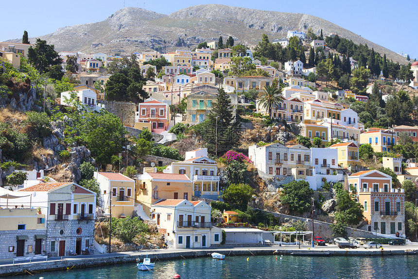 美丽的西米城地球上的天堂希腊群岛上美丽的西米城图片