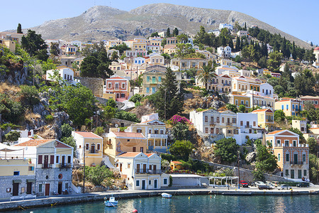 美丽的西米城地球上的天堂希腊群岛上美丽的西米城图片