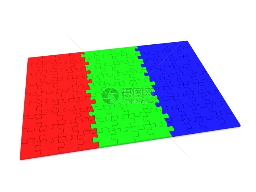 RGB拼图三维图片