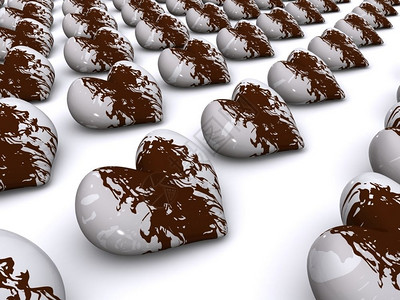 巧克力列红心3d背景图片