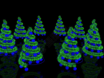 抽象的圣诞树螺旋上升3d图片