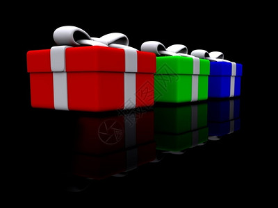 RGB礼品盒三维图片