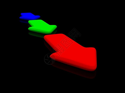 黑色3d上的RGB指针背景图片