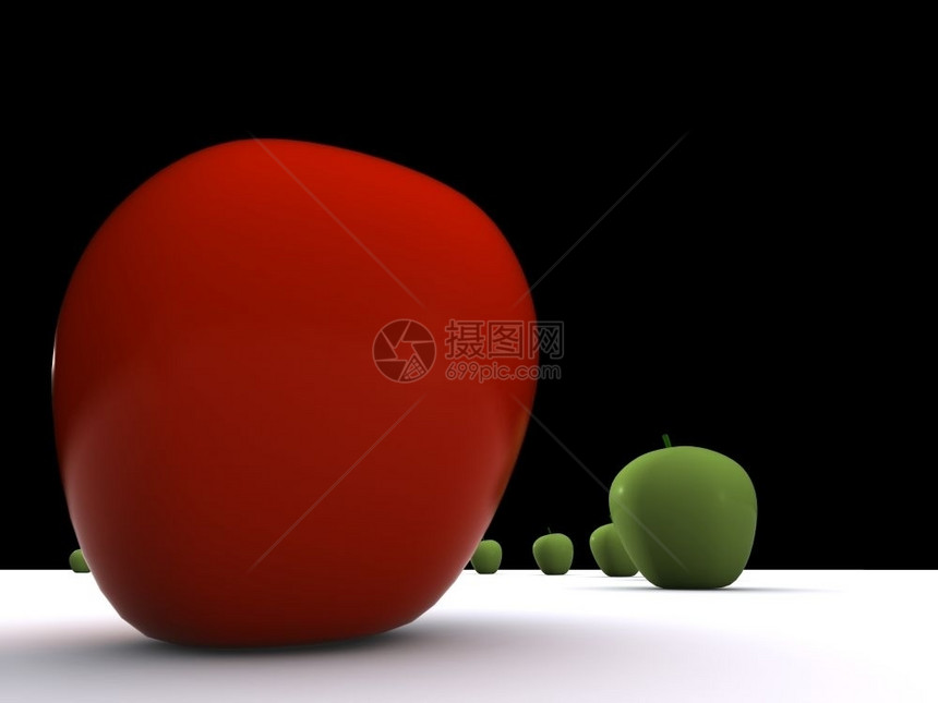 红苹果领导3D食品图片