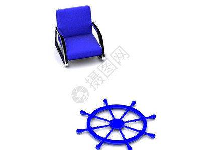 扶手椅和方向舵三维背景图片