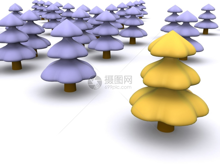 抽象的圣诞树3Dfirtree图片