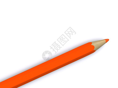 橙色铅笔3D图片