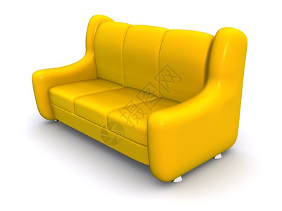 黄色沙发3d背景图片