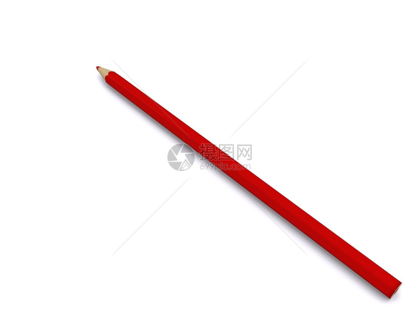 红铅笔3D图片