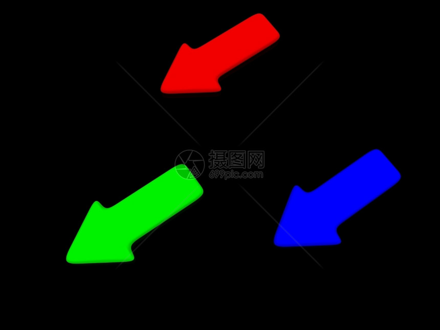 黑色3d上的RGB指针图片