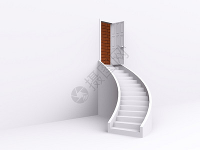 楼梯门开着3D图片
