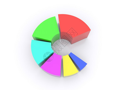 圆形分割彩色派图分为部其中一由领导3d背景