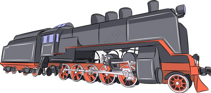 科罗拉多铁路博物馆蒸汽火车插画