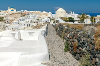 希腊圣托里尼岛Oia村和圣托里尼岛有白色房屋的Oia村圣托里尼岛Oia村图片