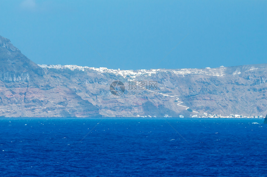 圣托里尼岛和火山坡上的奥亚村希腊圣托里尼岛海景图片