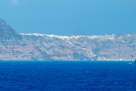 圣托里尼岛和火山坡上的奥亚村希腊圣托里尼岛海景图片