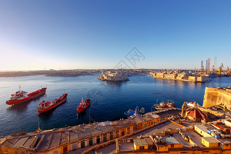 巴莱塔地中海港口黎明时分在巴莱塔的地中海港口马耳他图片