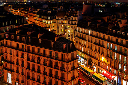 巴黎夜间空中观光晚上巴黎各区空中观光法国图片