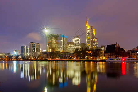 法兰克福城市商业中心的天空大楼德国图片