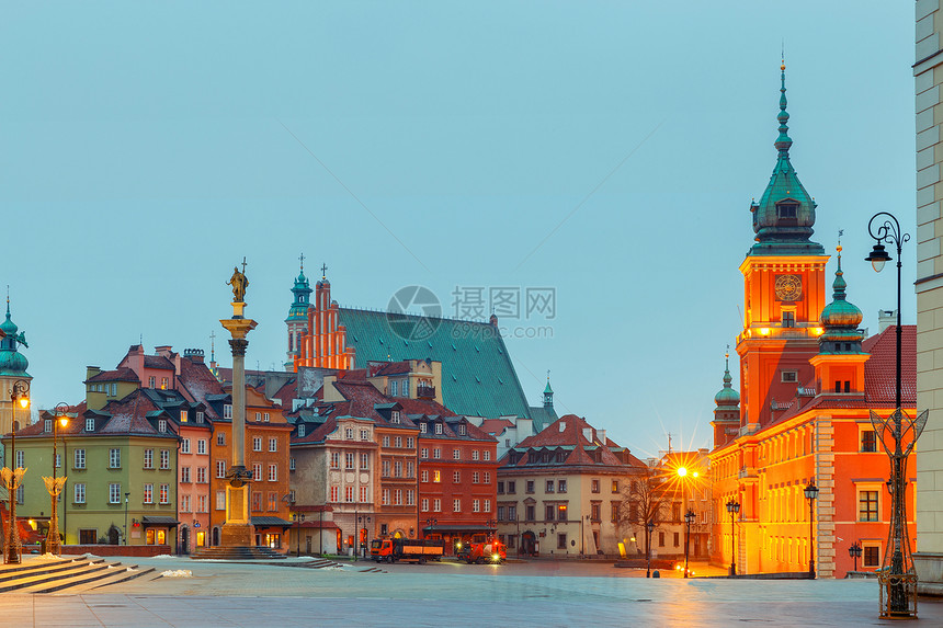 华沙皇家广场和波兰西格斯蒙德专栏图片