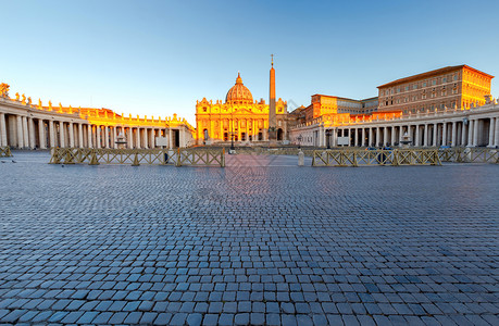 罗马圣彼得大教堂清晨的圣彼得大教堂意利梵蒂冈图片