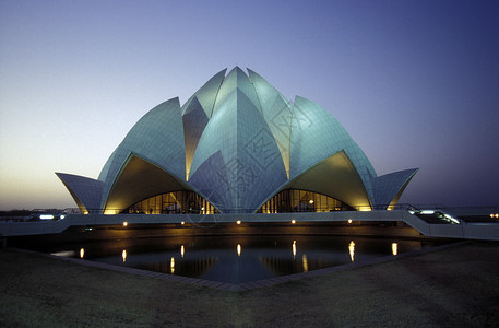 印度新德里市的LotusTempeel高清图片