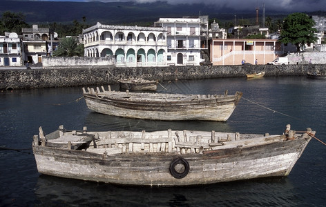 莫罗尼非洲印度洋科摩罗岛莫尼市的港口背景