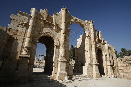 罗米施在约旦阿曼以北的中东部背景