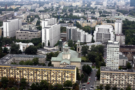 东欧波兰新的现代华沙市唐城图片