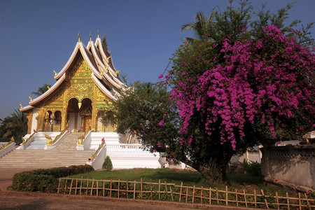 古老的城卢昂普拉邦的王宫在老挝北部的苏特斯塔西亚高清图片