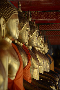 东南亚泰国曼谷市WatPho寺的金佛高清图片