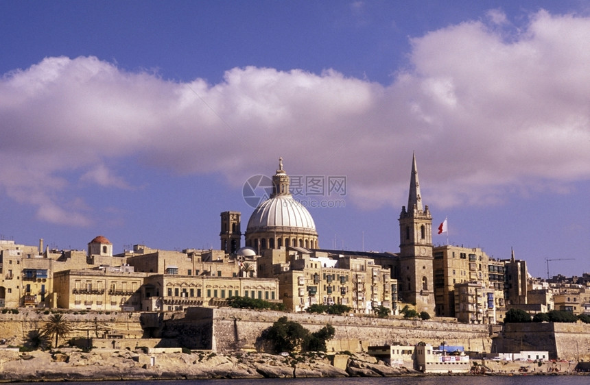 欧洲地中海马耳他岛瓦莱塔市旧城中心图片