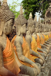 东南亚泰国曼谷北部大城府的瓦依柴孟高寺高清图片